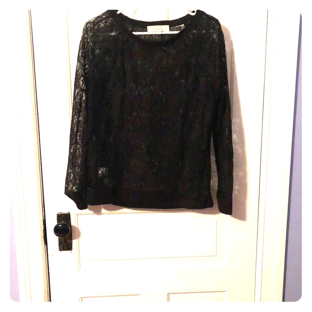 The Loft Long Sleeved Flower Lace Shirt Size M